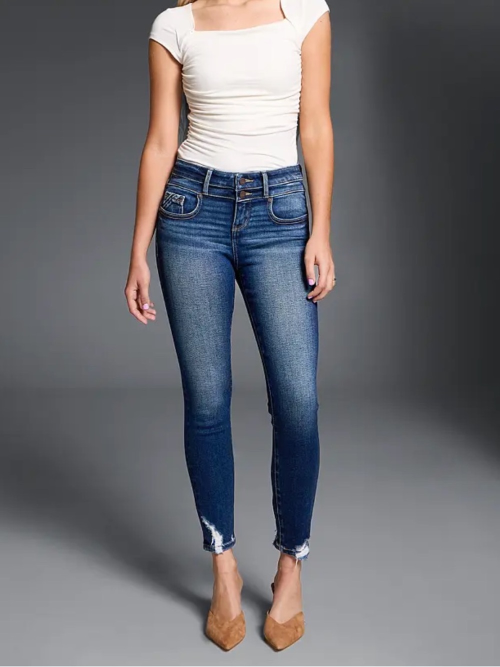 Buckle Black Fit No.53 Ankle Skinny Jeans Women's 29 x 27 Stretch Double Button